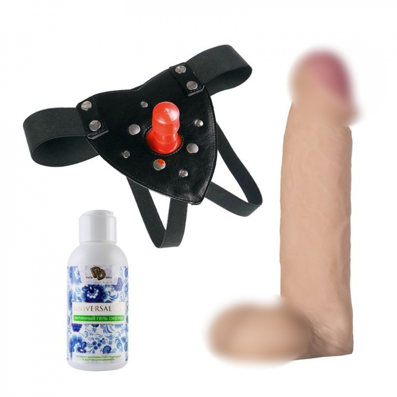 Страпон "Harness №2" + гель "Джага-Джага Universal Sex" 