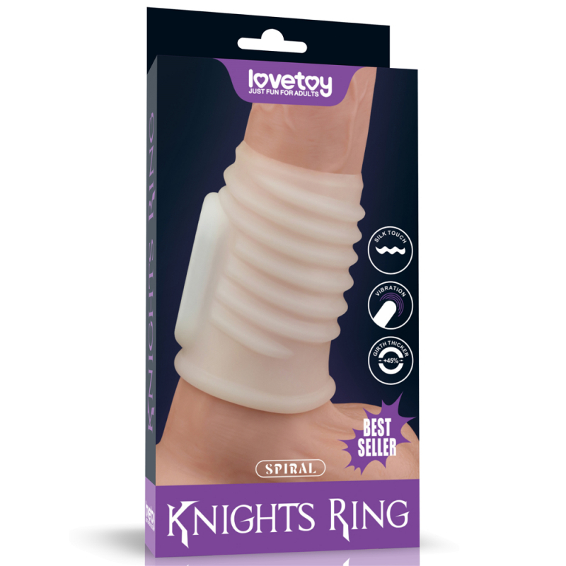 Насадка с вибрацией "Knights Ring" открытая, белая 