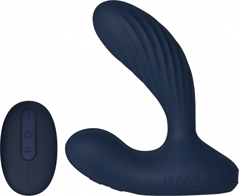 Массажер простаты с вибрацией и подогревом на дистанционном управлении "Svakom Vick Neo 2" + приложение, синий 