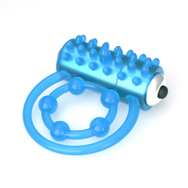 Эрекционное кольцо двойное с вибрацией "Lumino Play" светится в темноте 