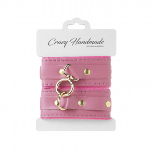 Оковы с внутренней отделкой "Crazy Handmade" розовые, кожа